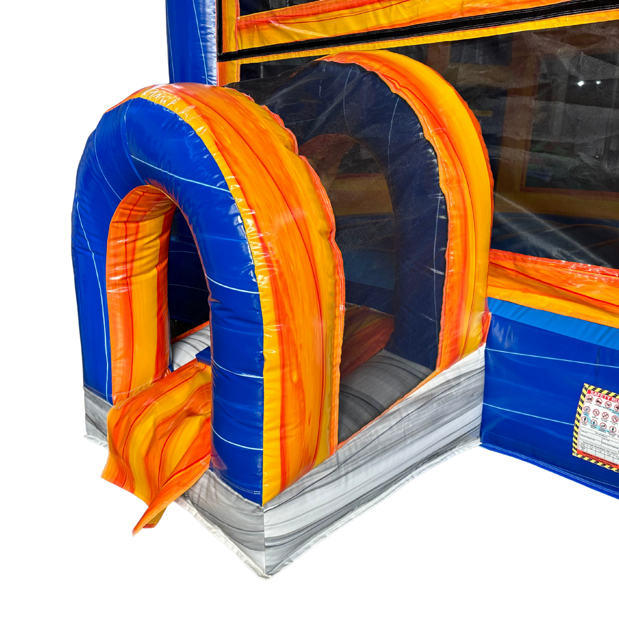 Blue & Orange marble Castle Bounce House