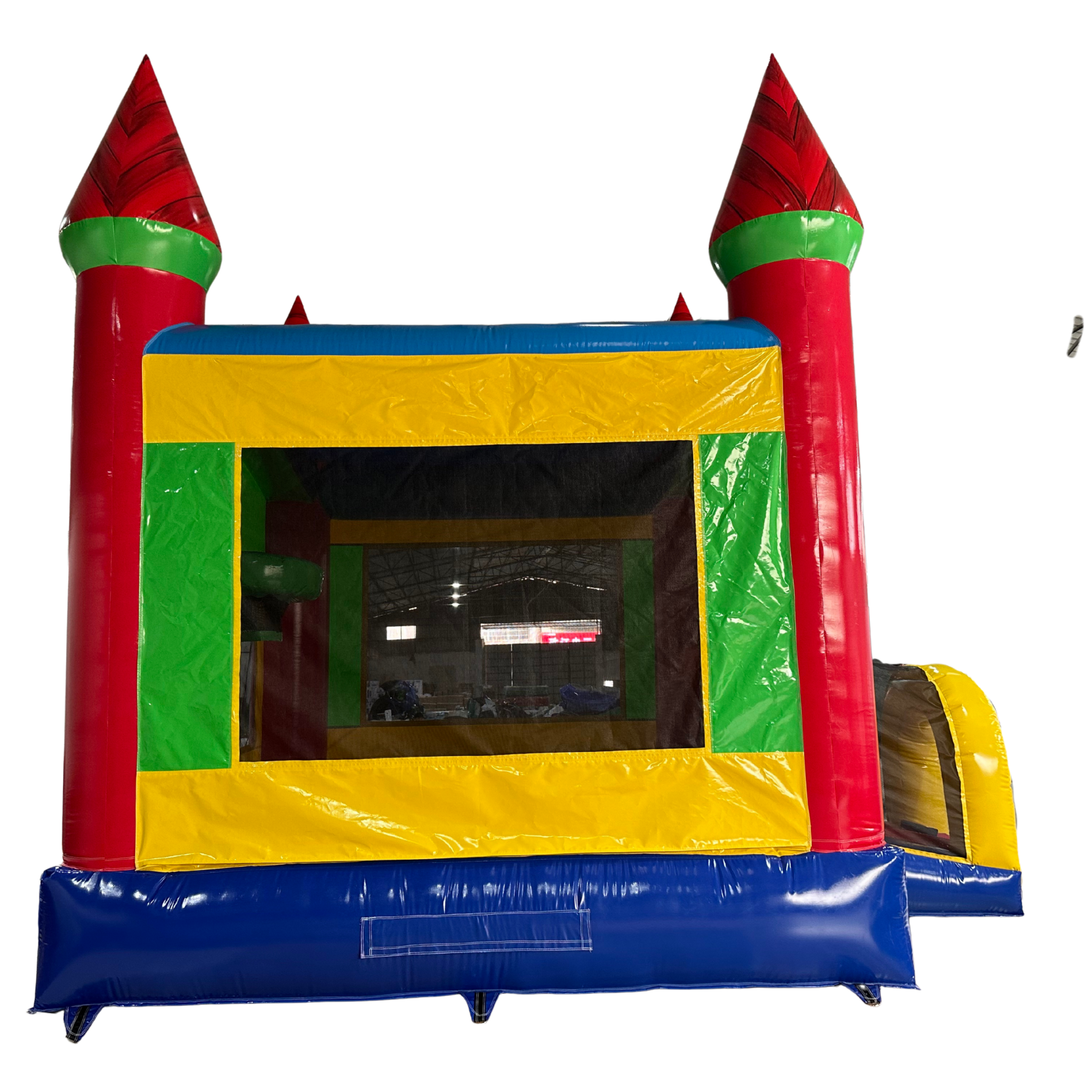Classic Castle Bounce House – Primary Colors- Red Tips