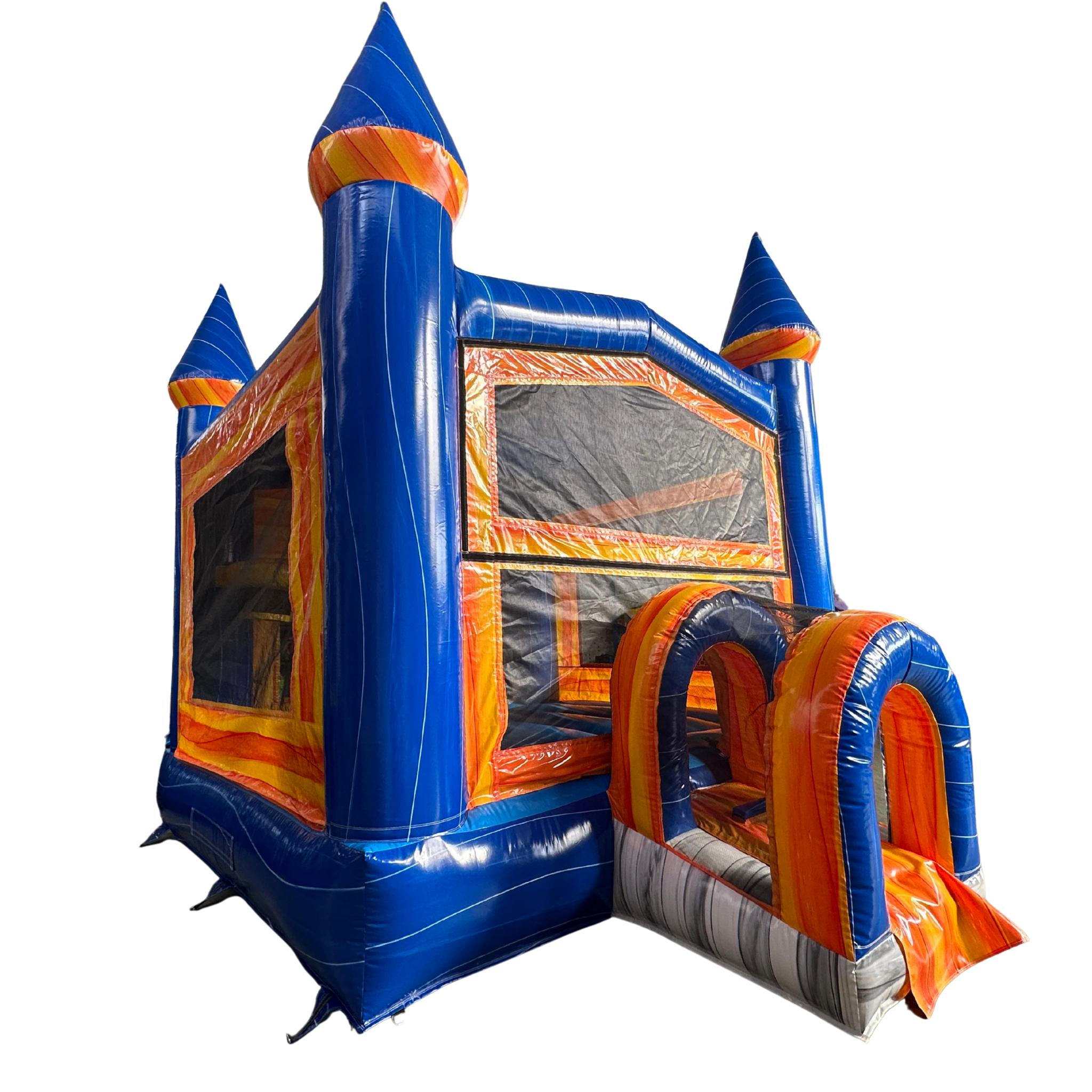 Blue & Orange marble Castle Bounce House