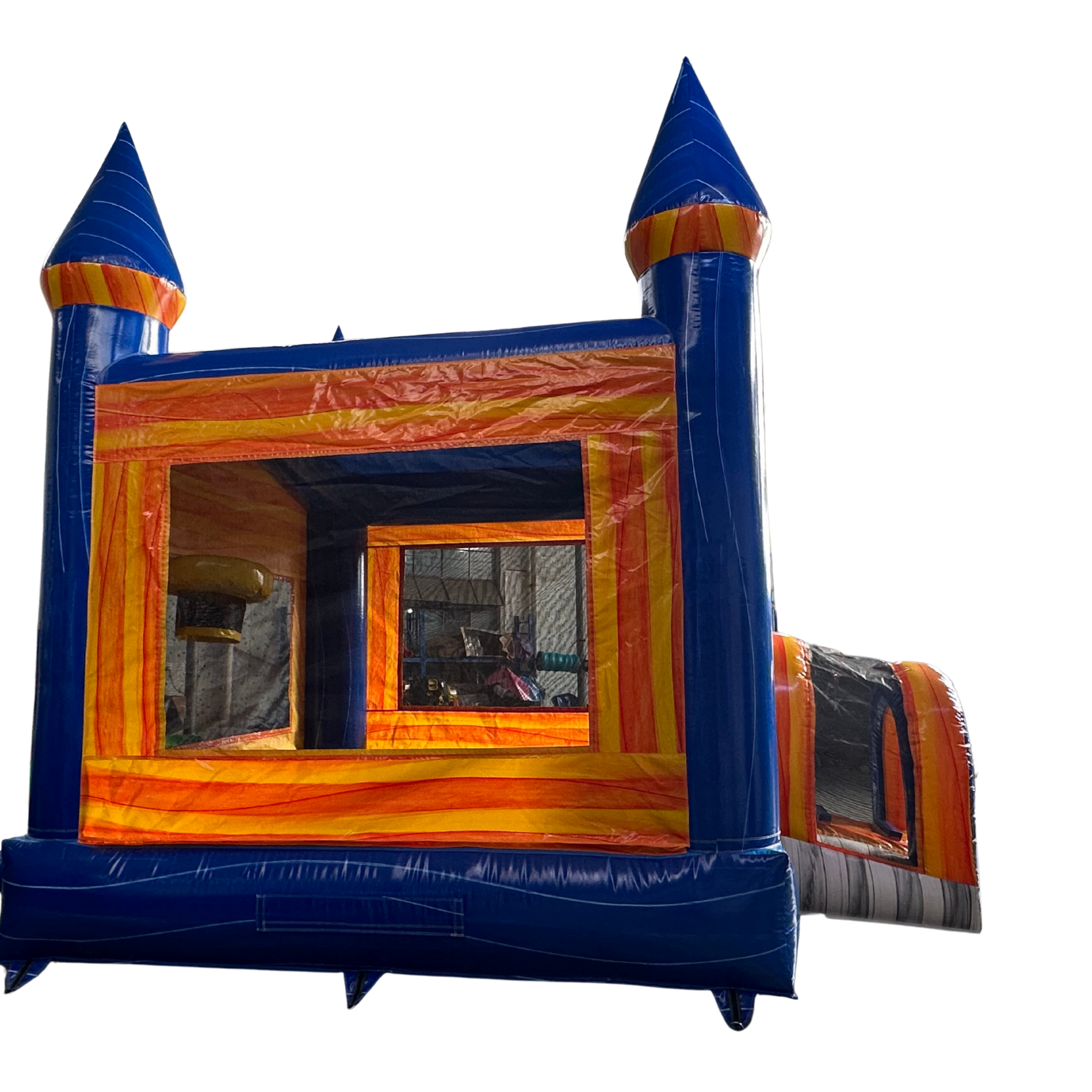 Blue & Orange marble Castle Bounce House