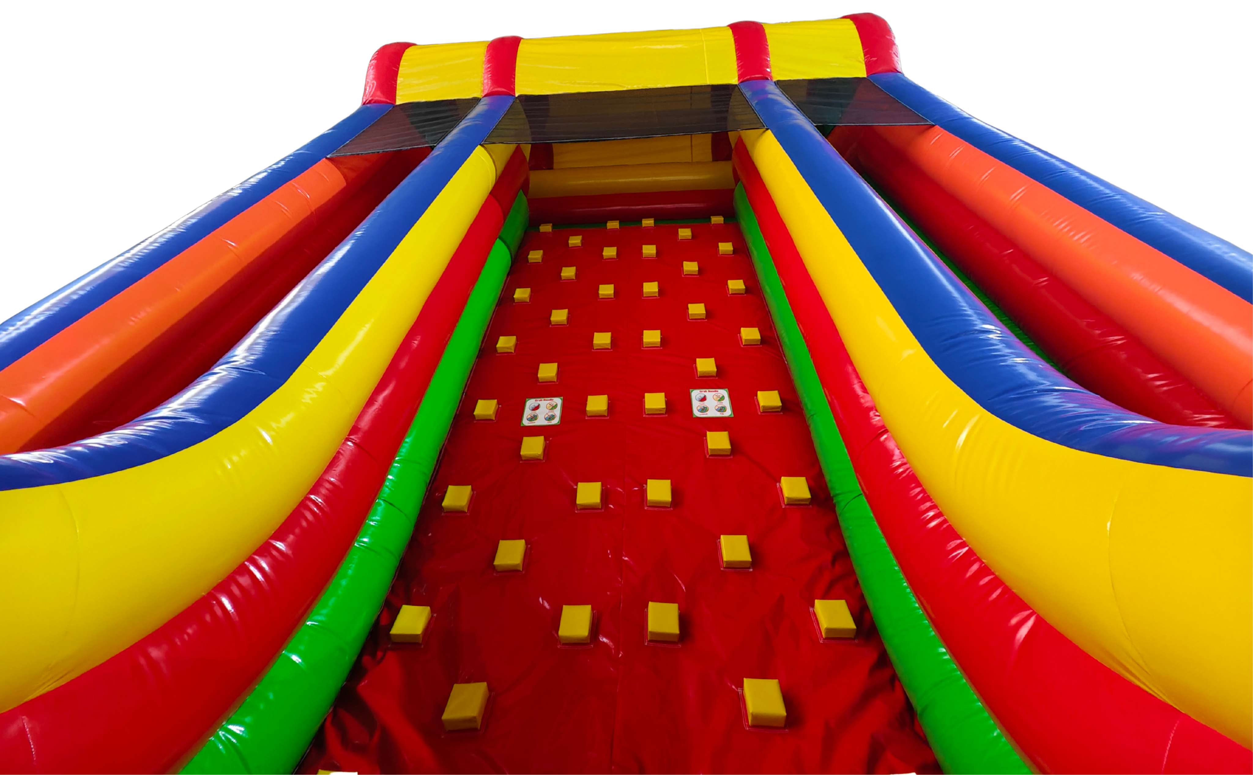 Obstacle Course Inflatable with Rock Wall and Slide – Primary Colors