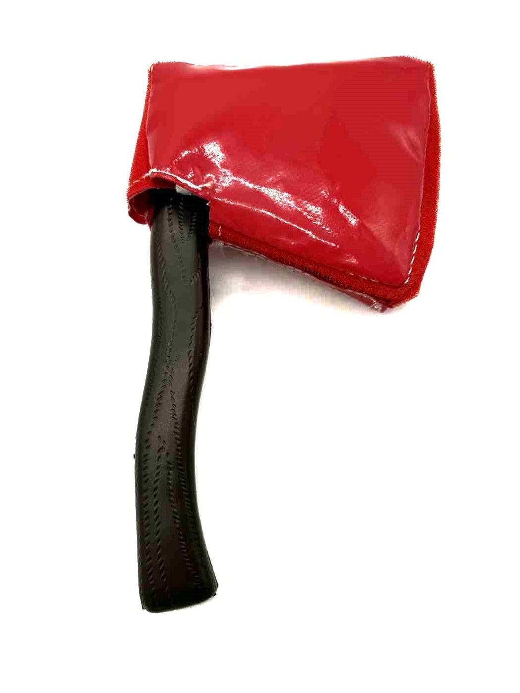 Red axe with a black handle on a white background