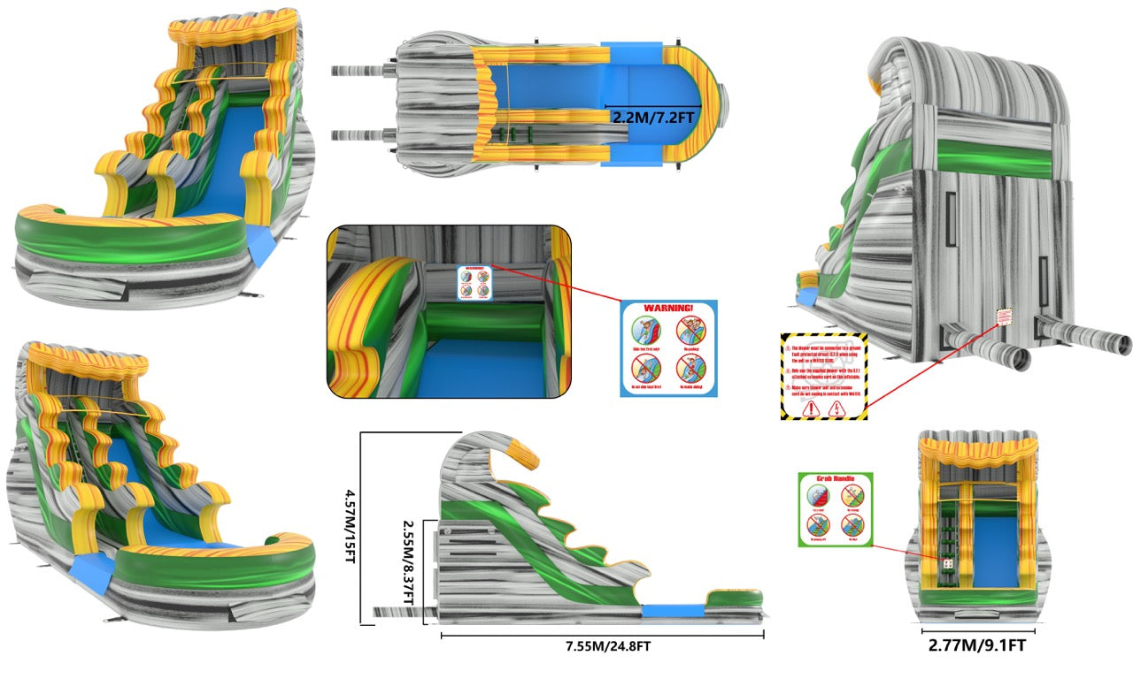 15' Infernal Wave Water Slide