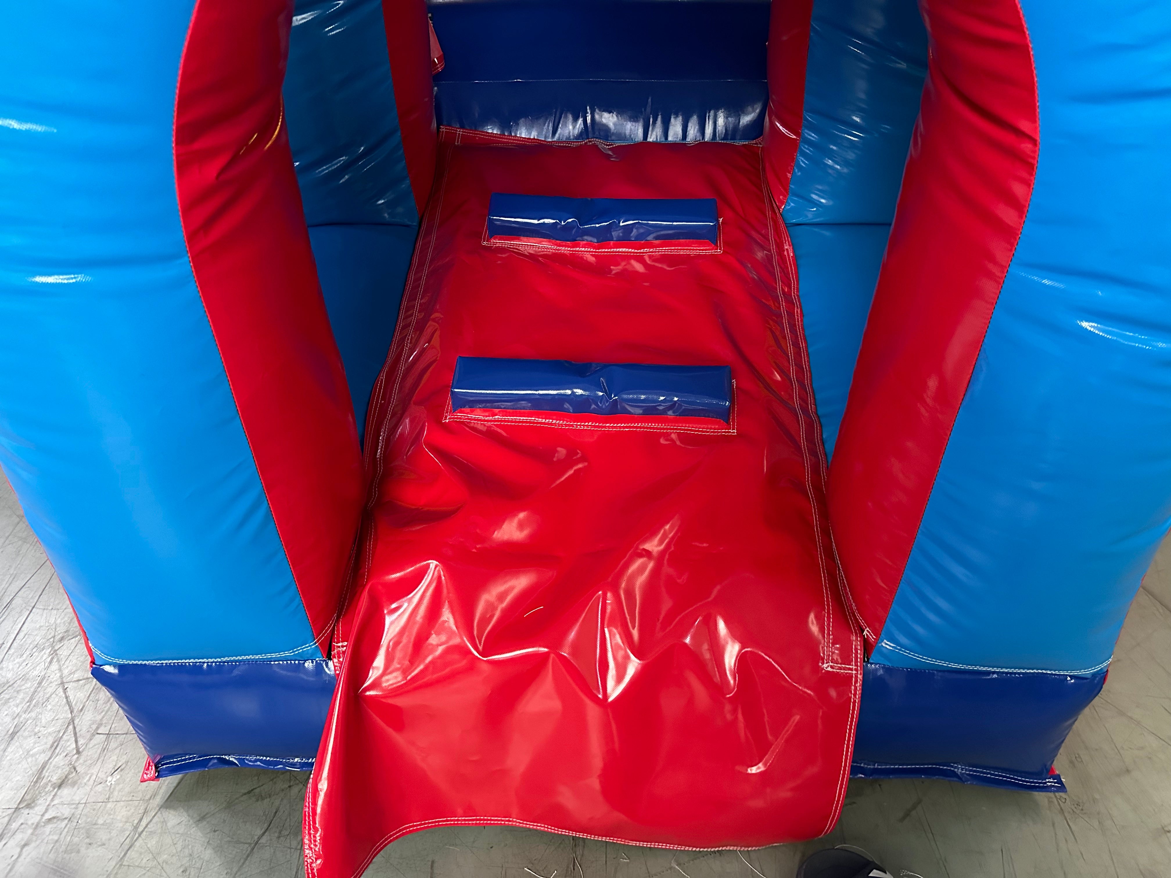 Castle Bounce House – Primary Colors- Blue Tips