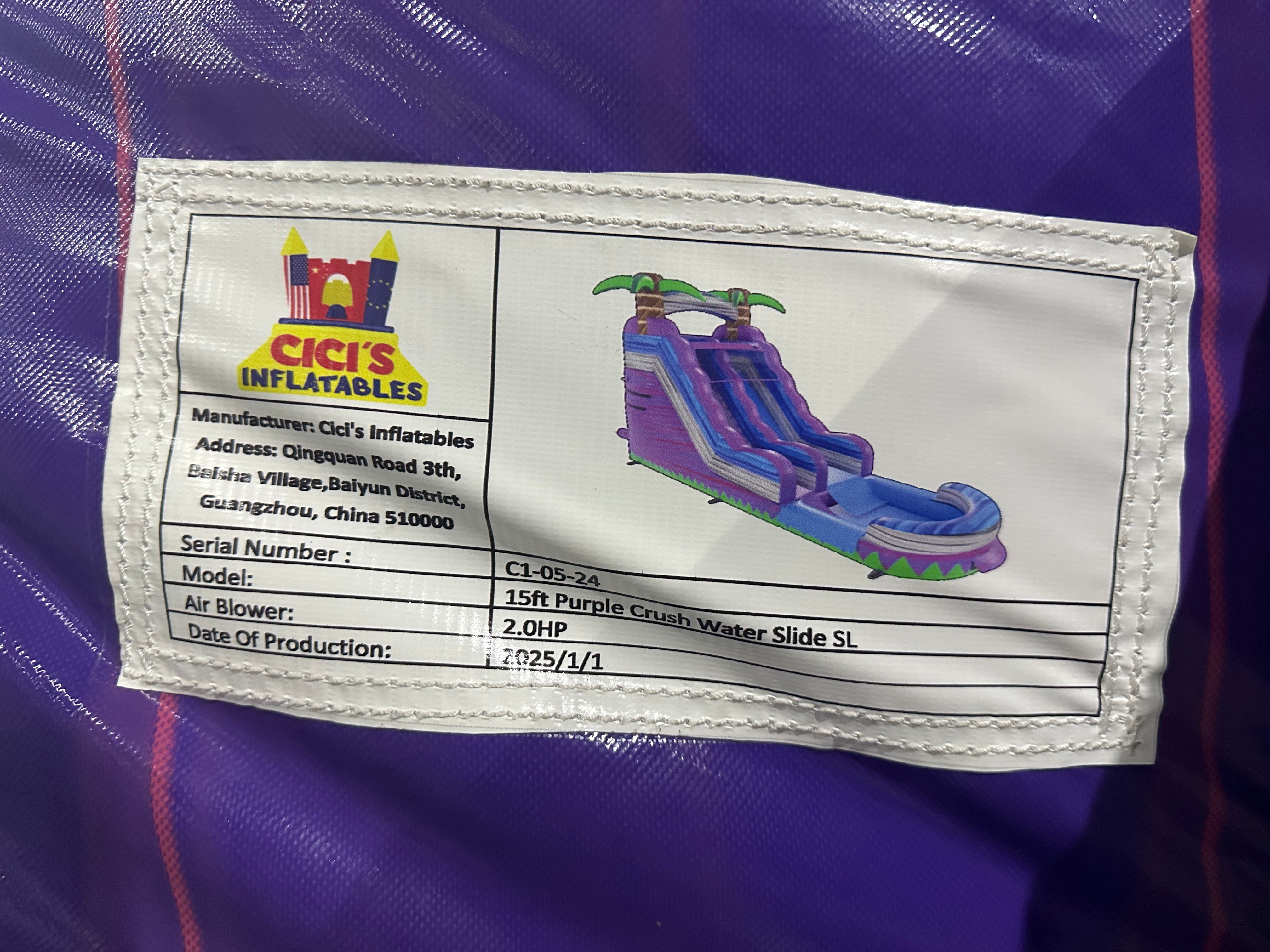 15' Purple Crush Water Slide SL