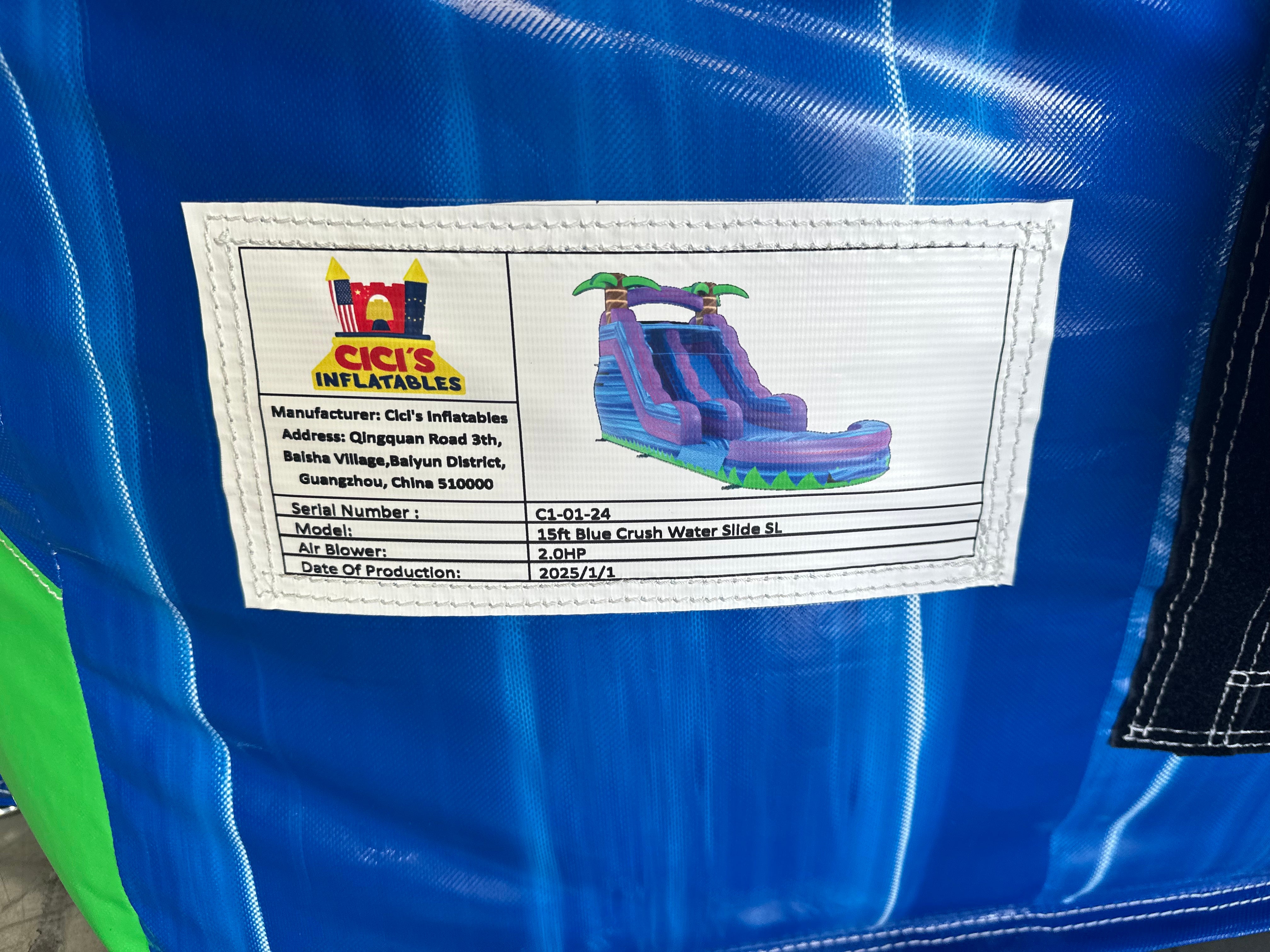 15' Blue Crush Water Slide SL