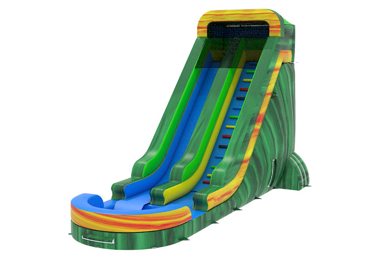 21.6ft Green/Blue Marble Water Slide