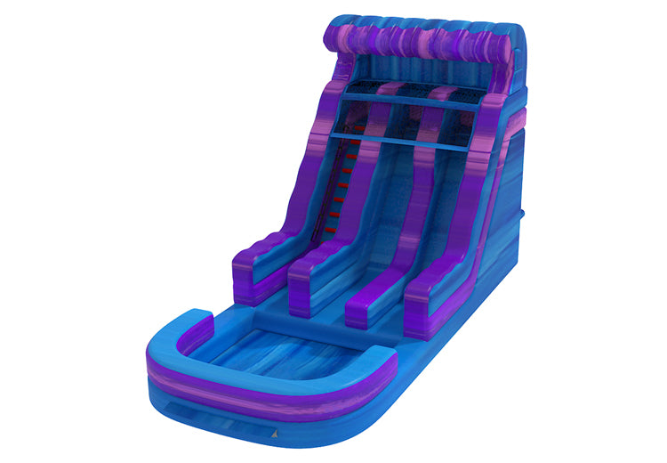 19ft Blue/Purple Marble Water Slide 2 Lanes