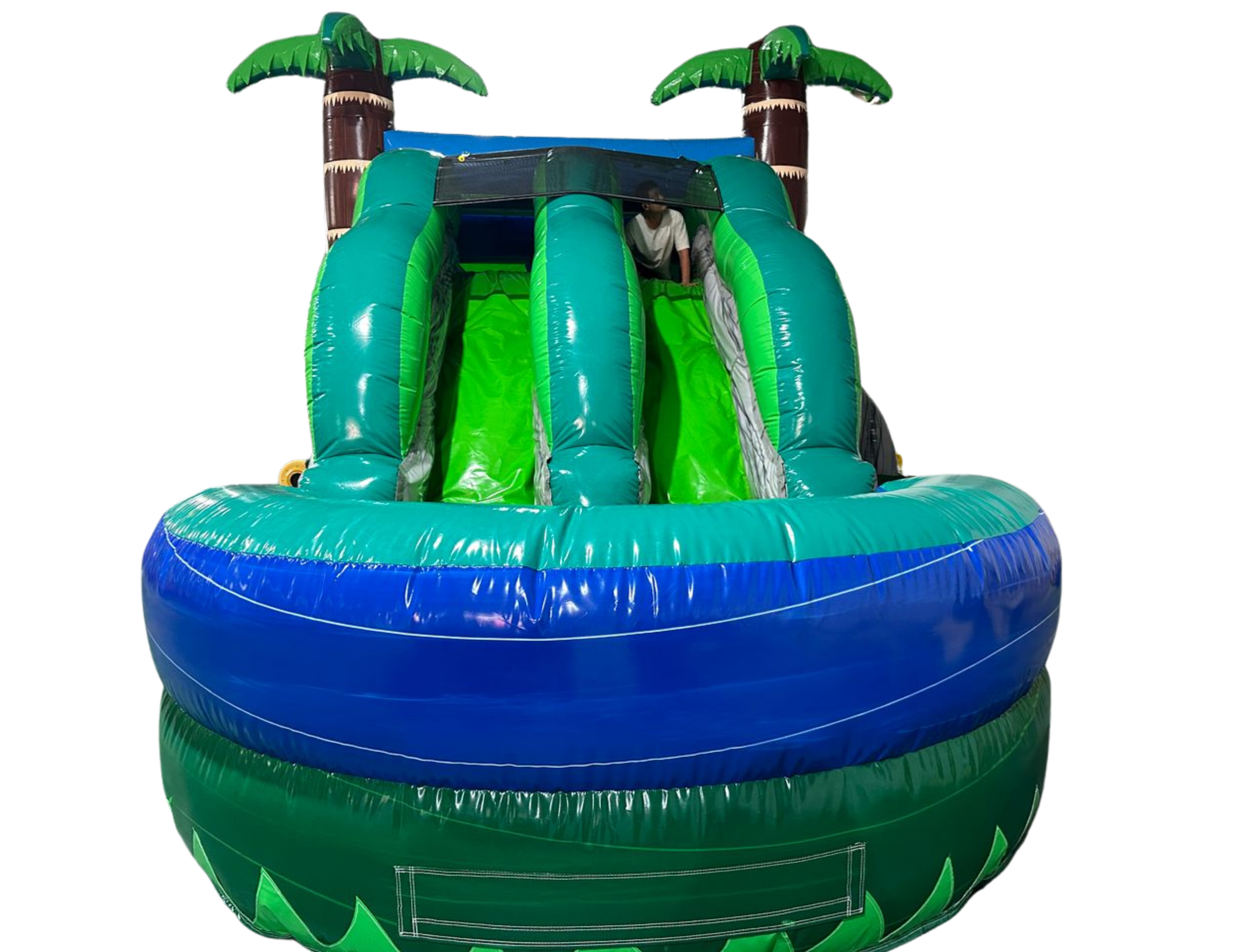 7-1 Palm Marble Double Lane Wave Wet Dry Slide