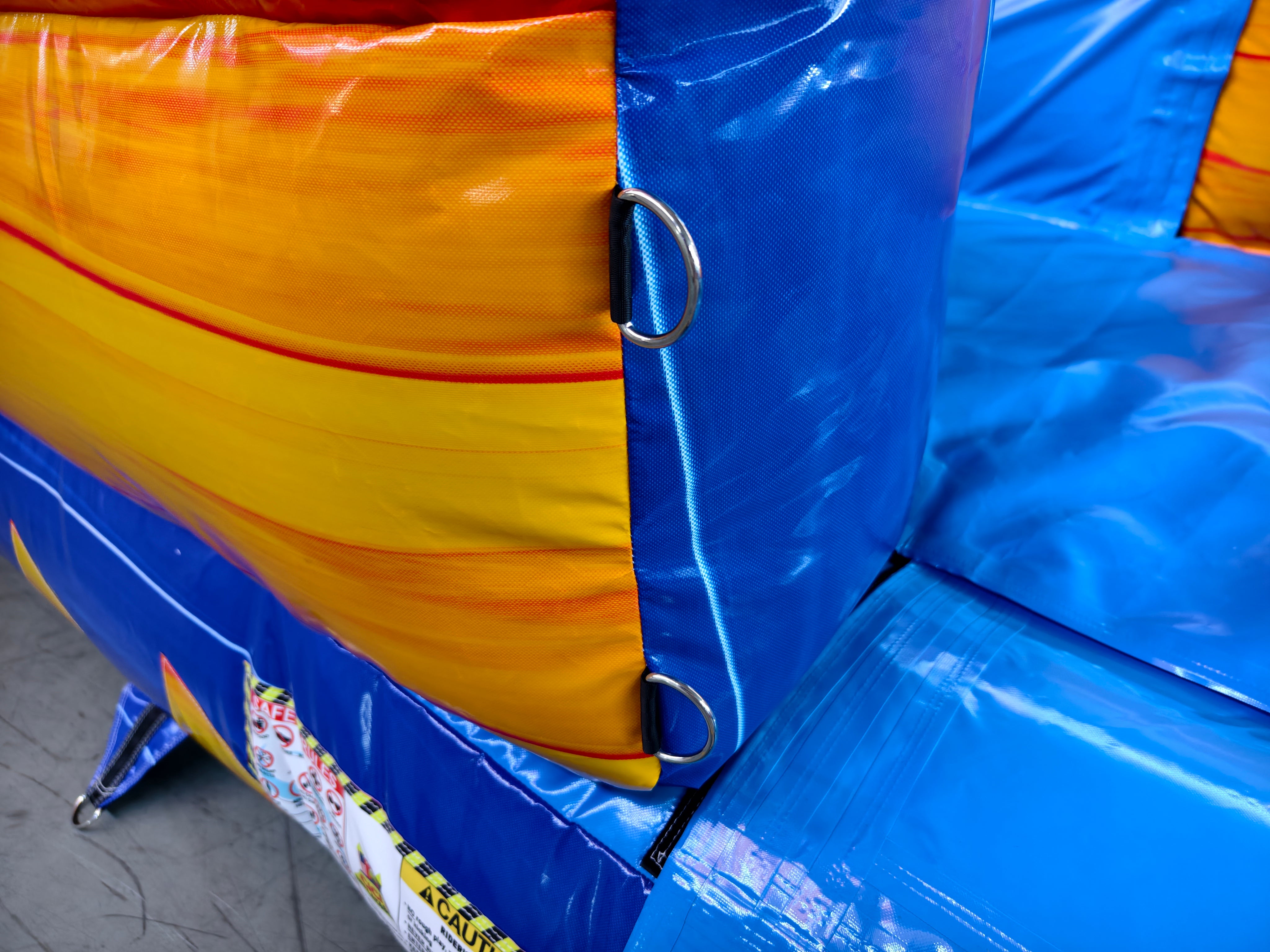 18 Double lane water slide-Dual Lane Tropical Dual Lane Water Slide – Blue/Orange/Red