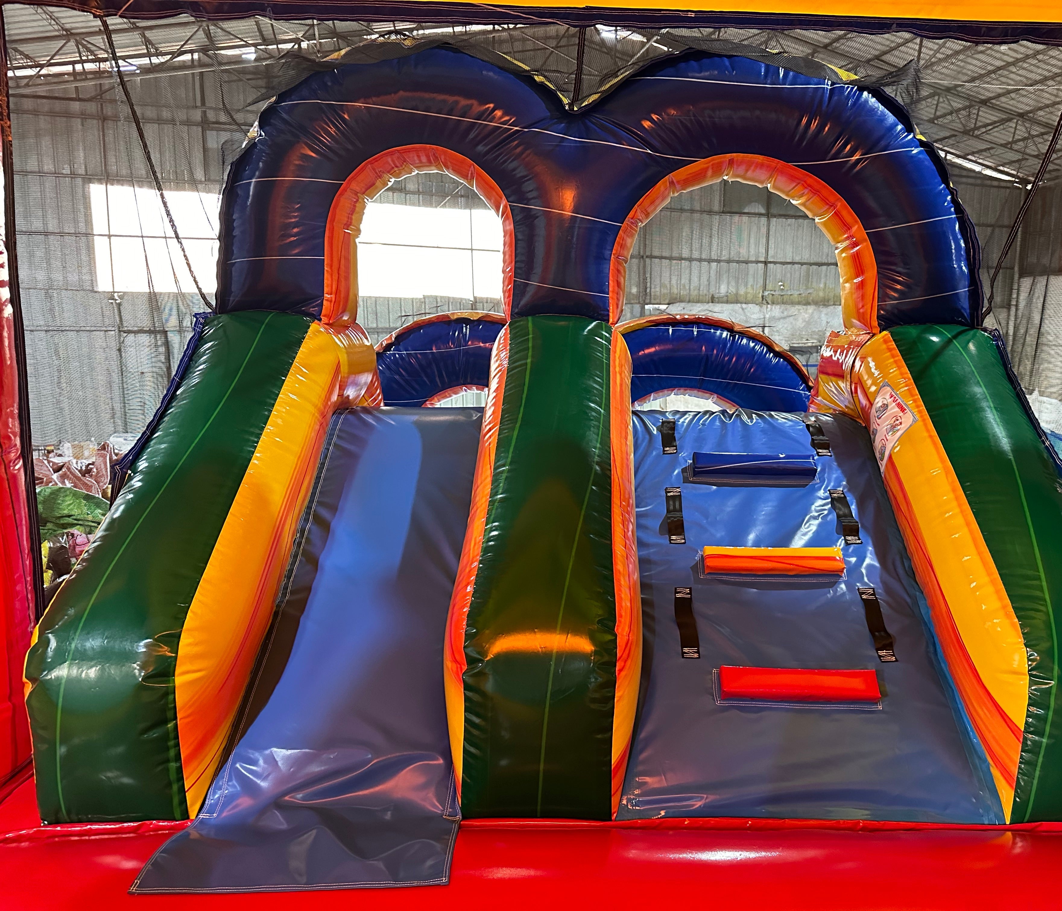Bounce house combo- Castle Inflatable with Slide and Pool – Multi-Color