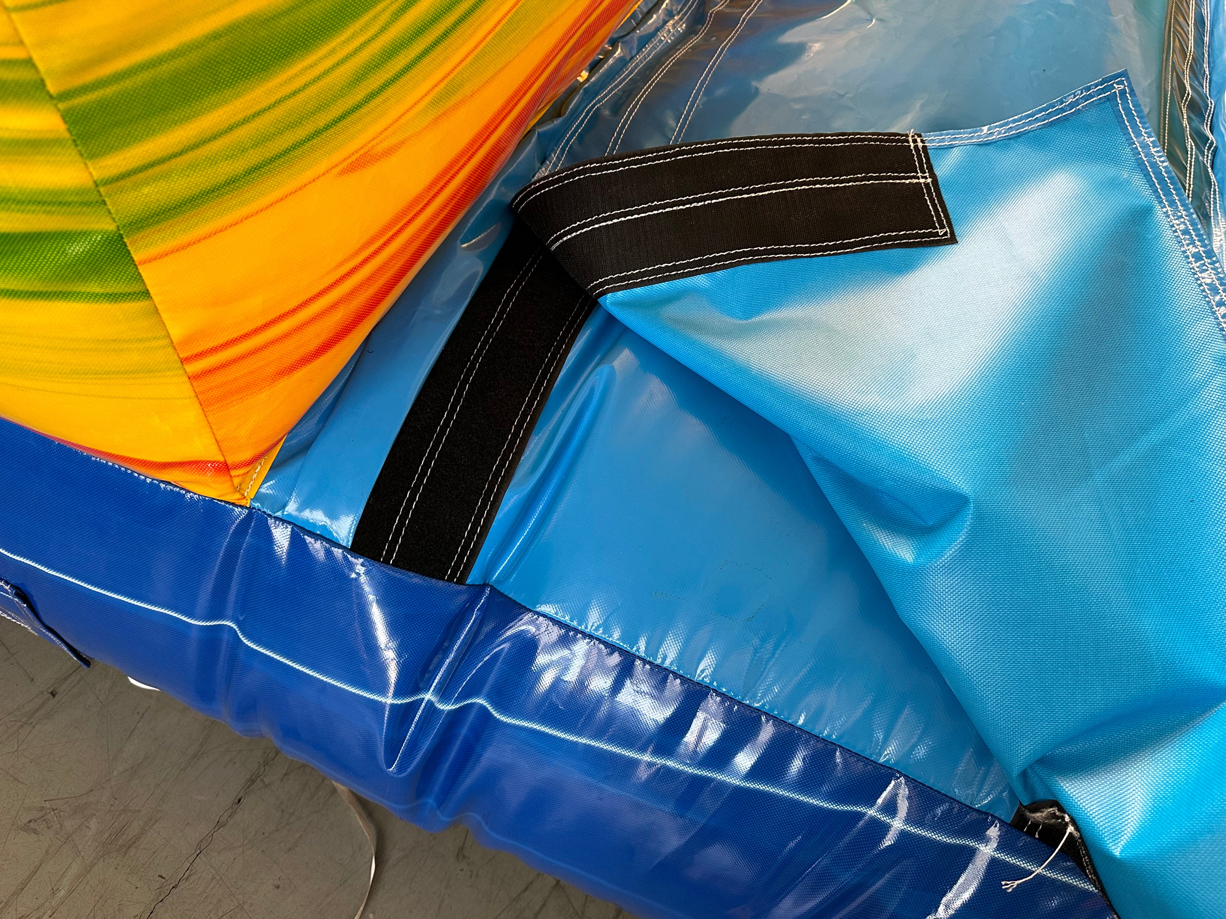 22' Double lane water slide-Tropical Dual Lane Water Slide – Blue/Yellow/Green