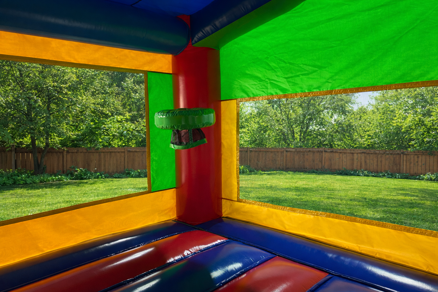 Classic Castle Bounce House – Primary Colors- Red Tips